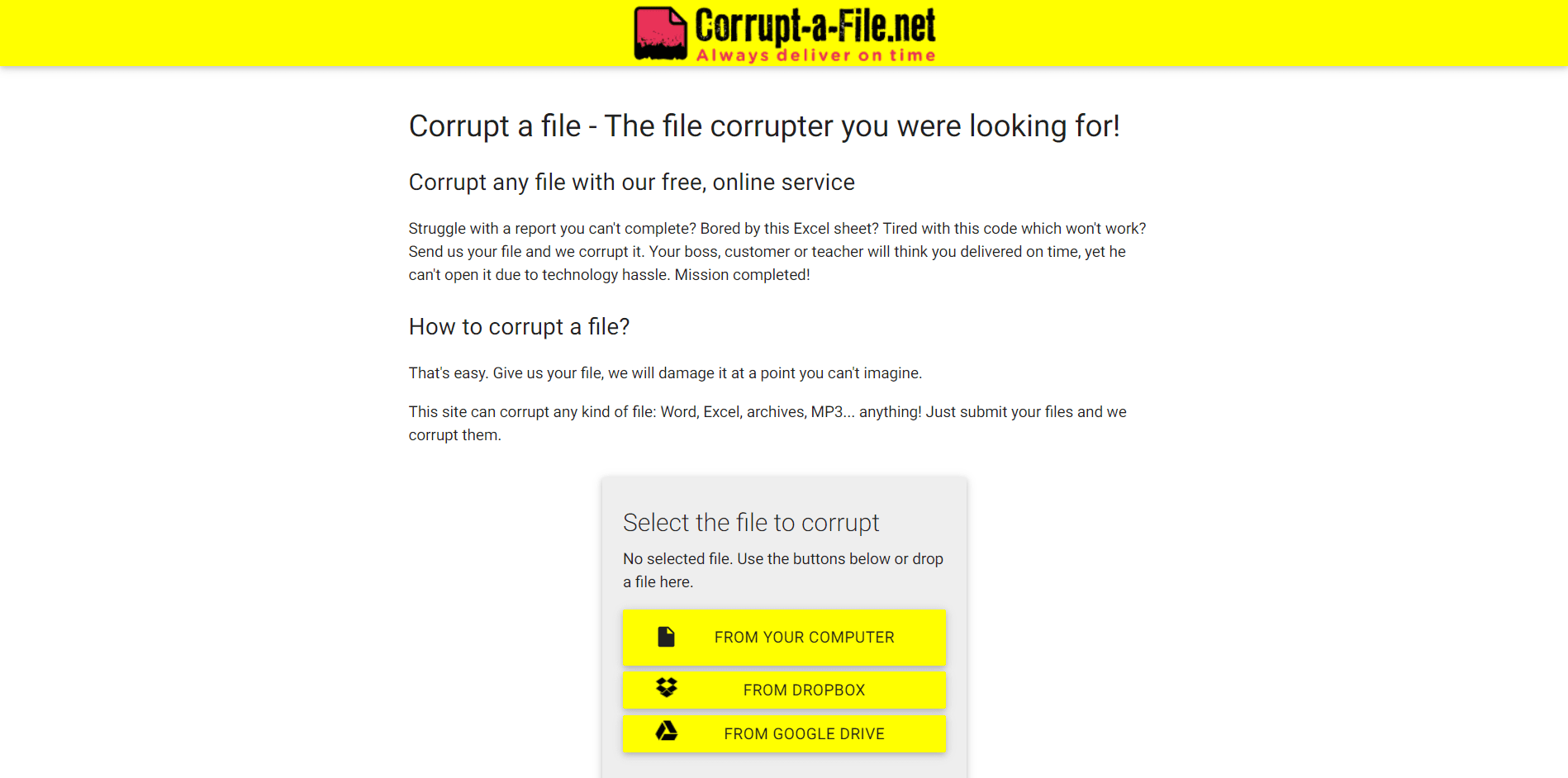 corrupt a file